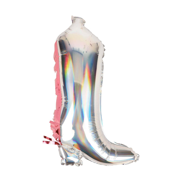 Pink cowboy boot balloons by Packed Party, two confetti-filled balloons for a western or cowboy themed party