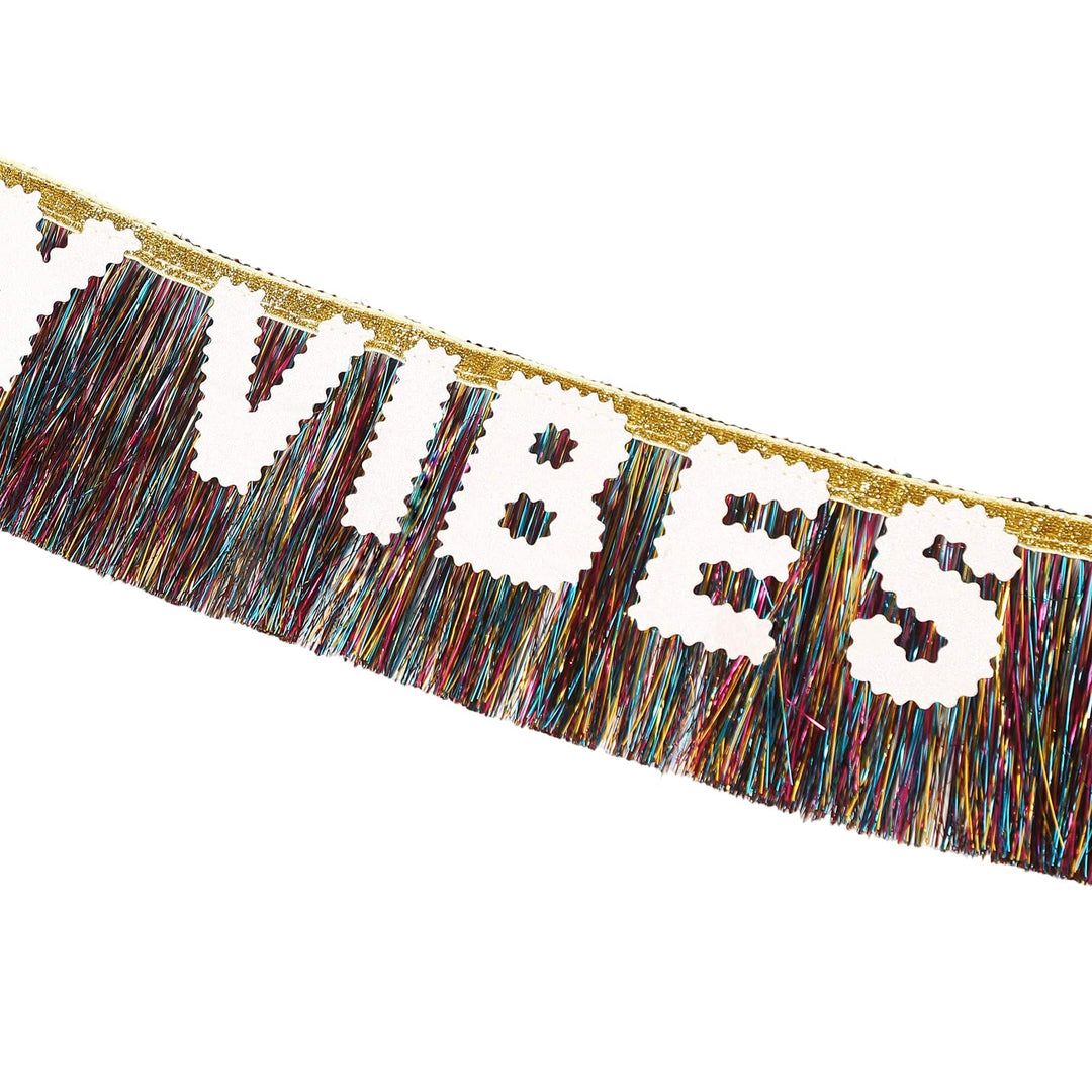 Birthday Vibes Tinsel & Glitter Sash