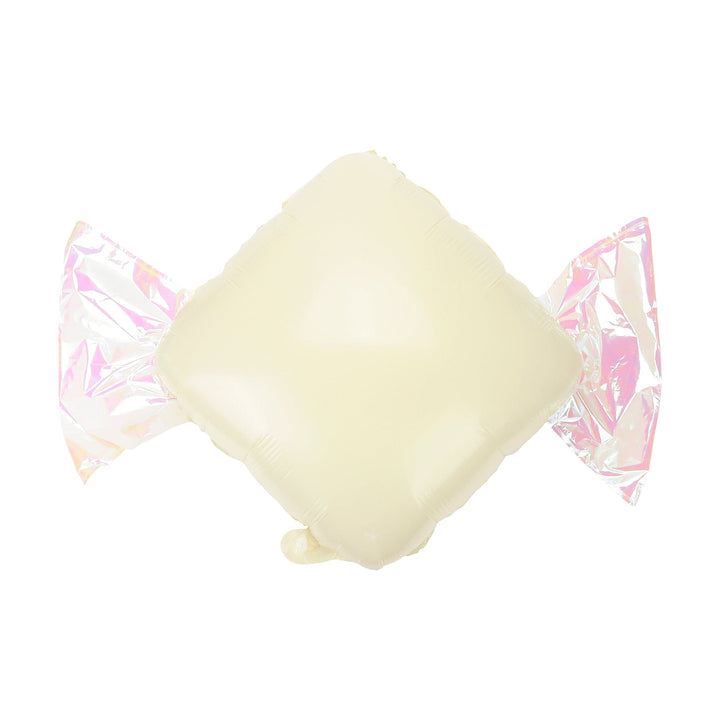 Valentine candy balloons with silver iridescent foil accents and 50 inch coordinating ribbons