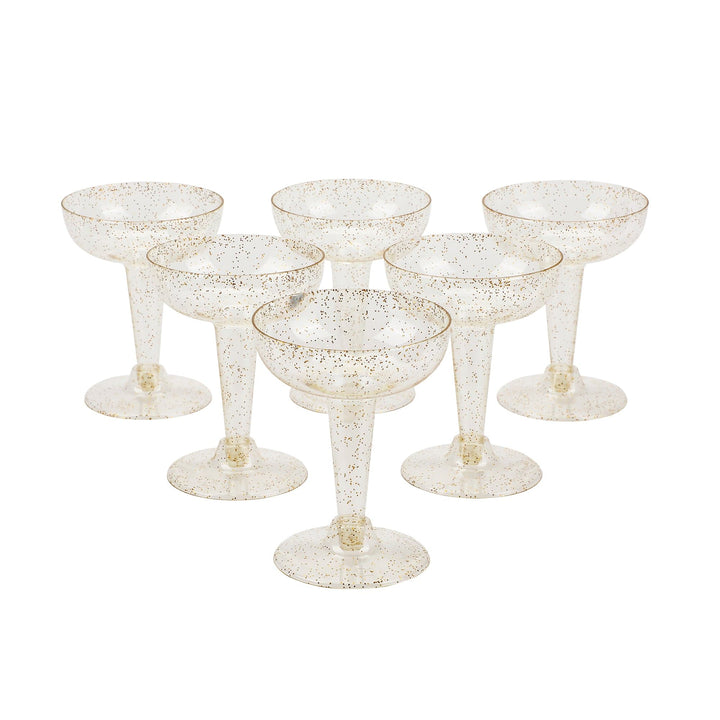 Champagne pong set with five ounce coupe glasses and four inch coasters