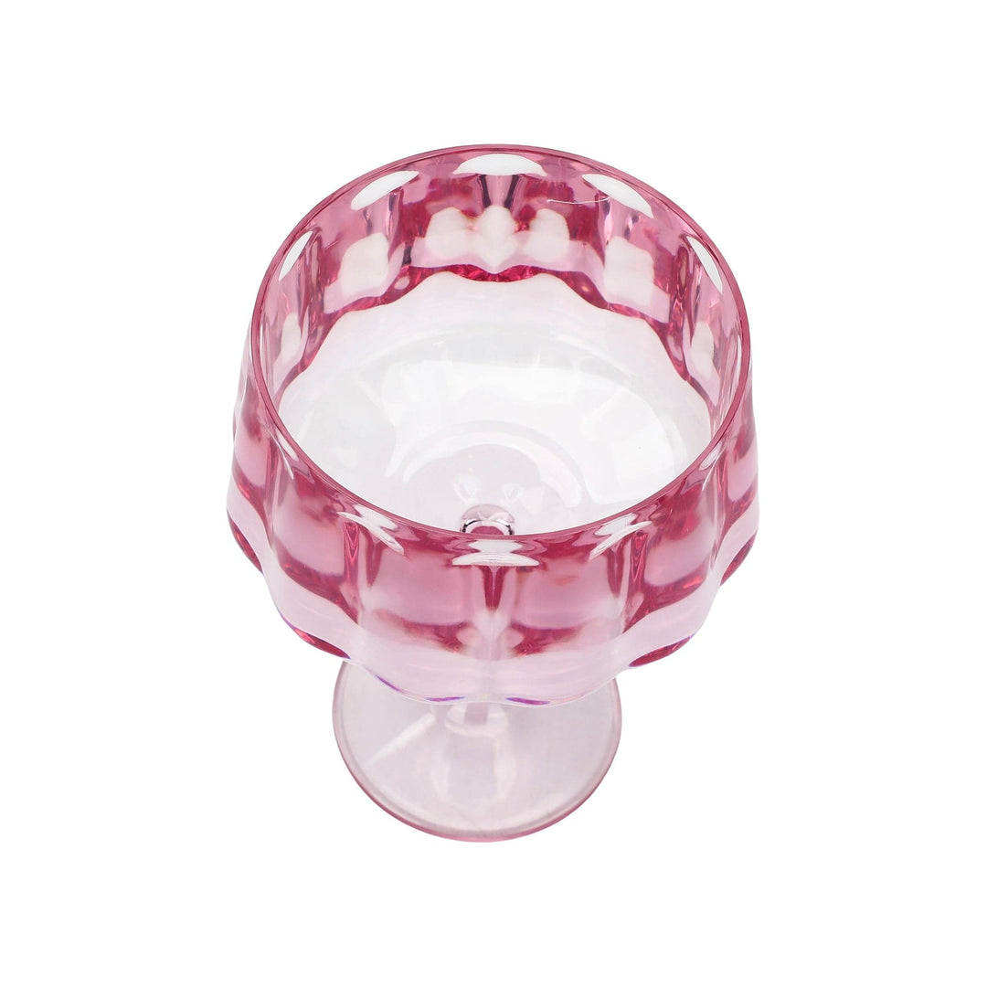 Blush pink plastic coupe glasses, set of 4 in shatter resistant BPA-free plastic