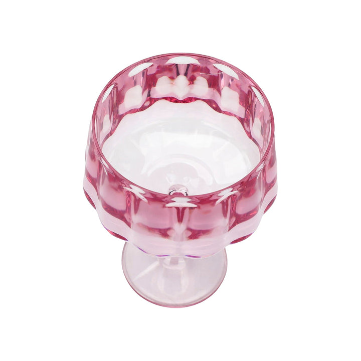 Blush pink plastic coupe glasses, set of 4 in shatter resistant BPA-free plastic