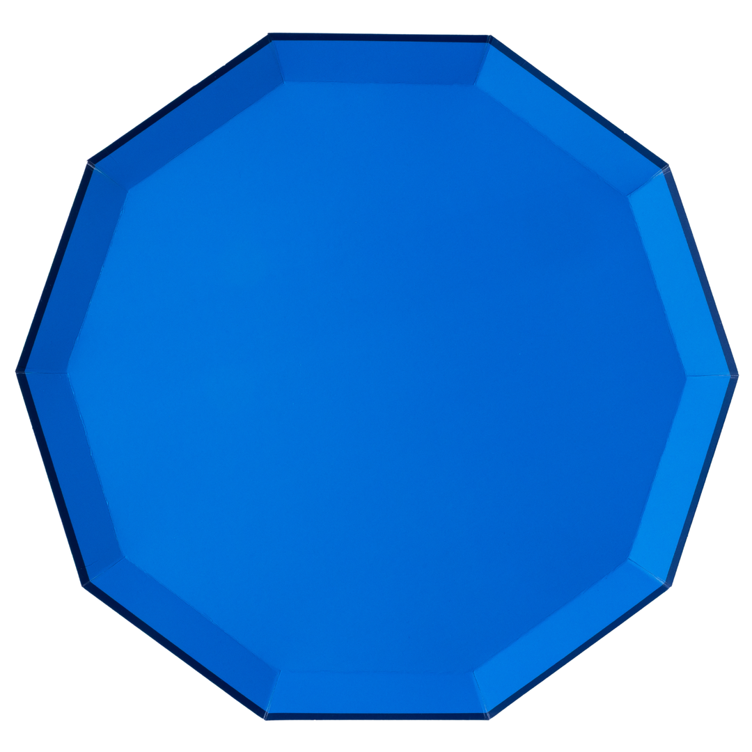 PALISADES BLUE SIGNATURE LARGE PLATES Bonjour Fete Plates PALISADES BLUE SIGNATURE LARGE PLATES Bonjour Fete - Party Supplies