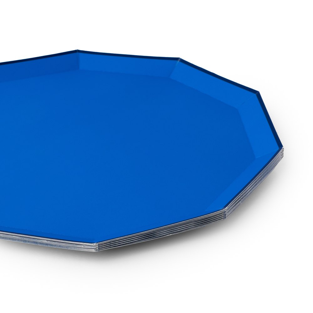 PALISADES BLUE SIGNATURE LARGE PLATES Bonjour Fete Plates PALISADES BLUE SIGNATURE LARGE PLATES Bonjour Fete - Party Supplies