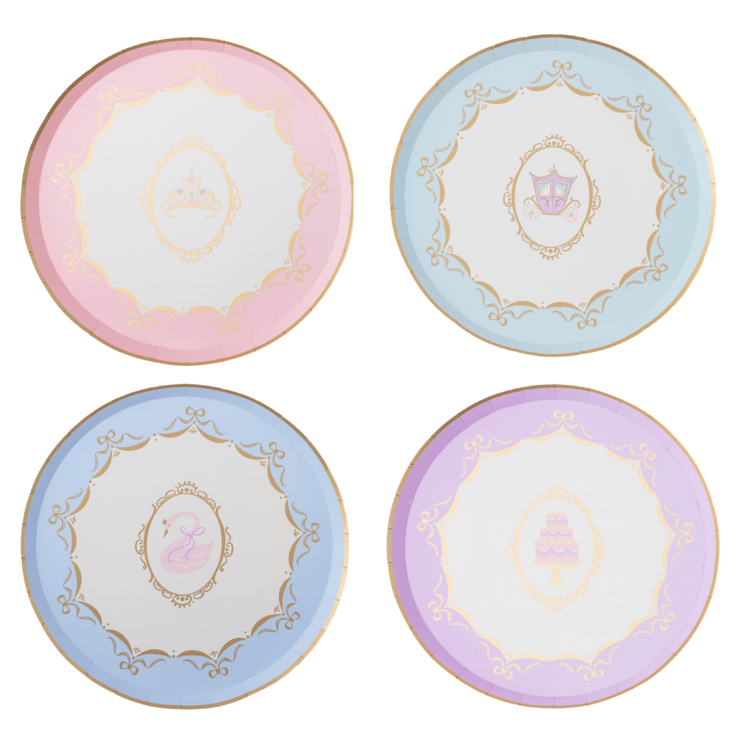 Princess Plates with Icons and pastel colors