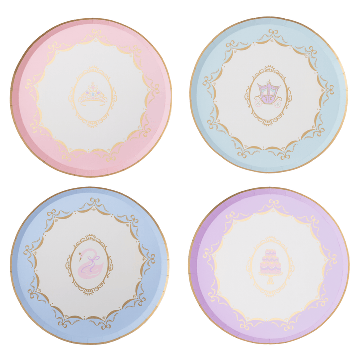 Princess Plates with Icons and pastel colors