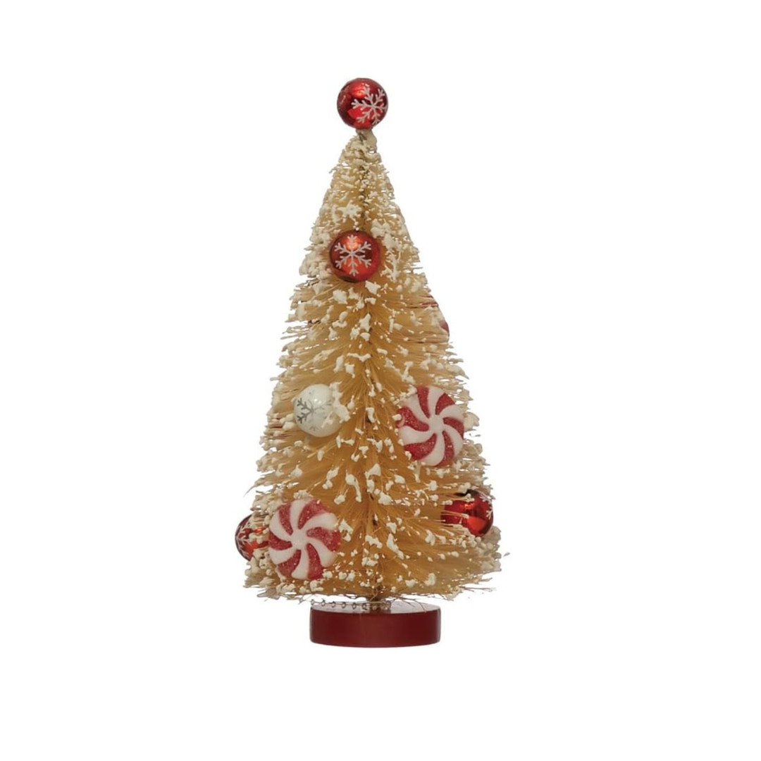 PEPPERMINT BOTTLE BRUSH TREE Creative Co-op PEPPERMINT BOTTLE BRUSH TREE Bonjour Fete - Party Supplies