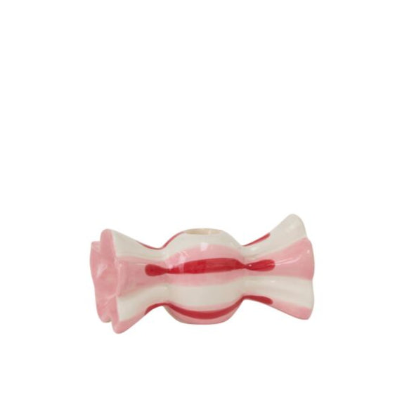 PEPPERMINT CANDY CANDLE HOLDER Accent Decor PEPPERMINT CANDY CANDLE HOLDER Bonjour Fete - Party Supplies