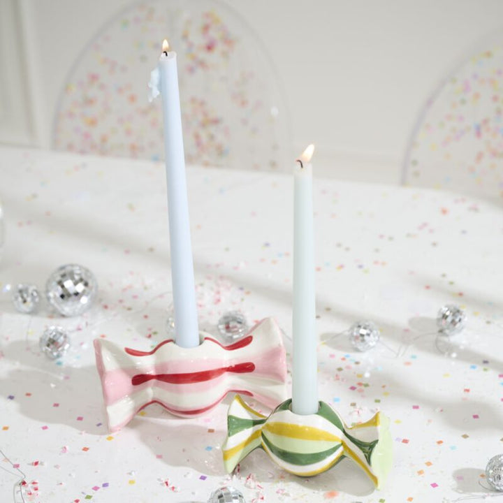 PEPPERMINT CANDY CANDLE HOLDER Accent Decor PEPPERMINT CANDY CANDLE HOLDER Bonjour Fete - Party Supplies