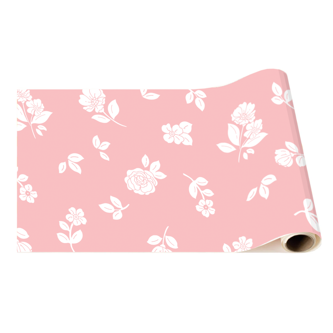 PETAL PINK ELEGANT FLORAL TABLE RUNNER Bonjour Fête Table Covers & Placemats PETAL PINK ELEGANT FLORAL TABLE RUNNER Bonjour Fete - Party Supplies