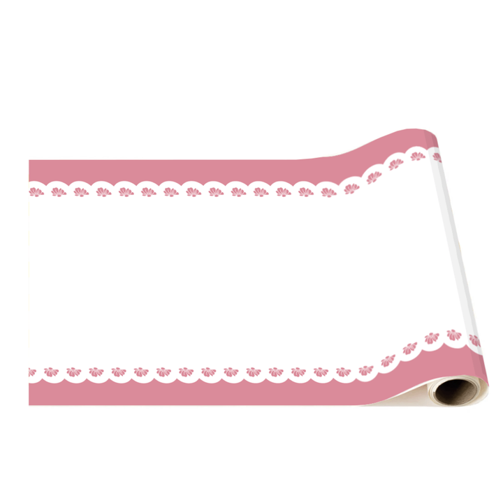 PETAL PINK LACY FLORAL TABLE RUNNER Bonjour Fête Table Covers & Placemats PETAL PINK LACY FLORAL TABLE RUNNER Bonjour Fete - Party Supplies