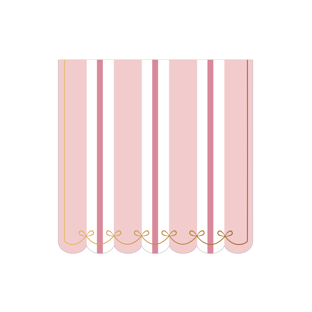 PETAL PINK REGENCY STRIPE LARGE NAPKINS Bonjour Fete Napkins PETAL PINK REGENCY STRIPE LARGE NAPKINS Bonjour Fete - Party Supplies