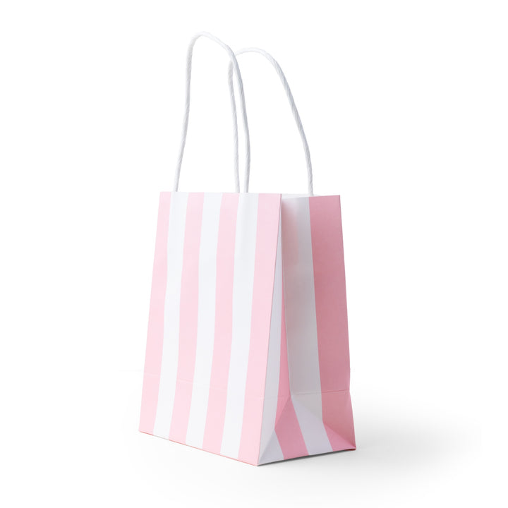 Pink Striped Gift Bag for Parties