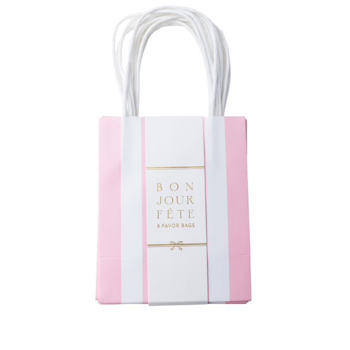 Pink Striped Gift Bag for Parties