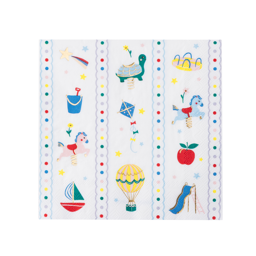PETITE PLAYGROUND LARGE NAPKINS Bonjour Fete Napkins PETITE PLAYGROUND LARGE NAPKINS Bonjour Fete - Party Supplies