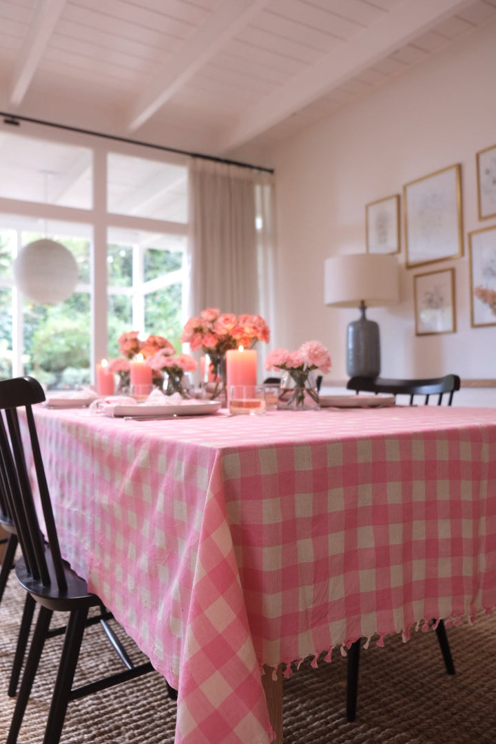 GINGHAM - Peony Tablecloth Heather Taylor Home GINGHAM - Peony Tablecloth Bonjour Fete - Party Supplies