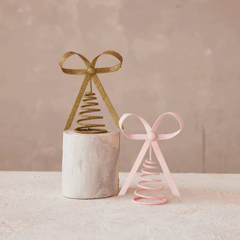 PINK BOW TREE TOPPER Creative Co-op PINK BOW TREE TOPPER Bonjour Fete - Party Supplies