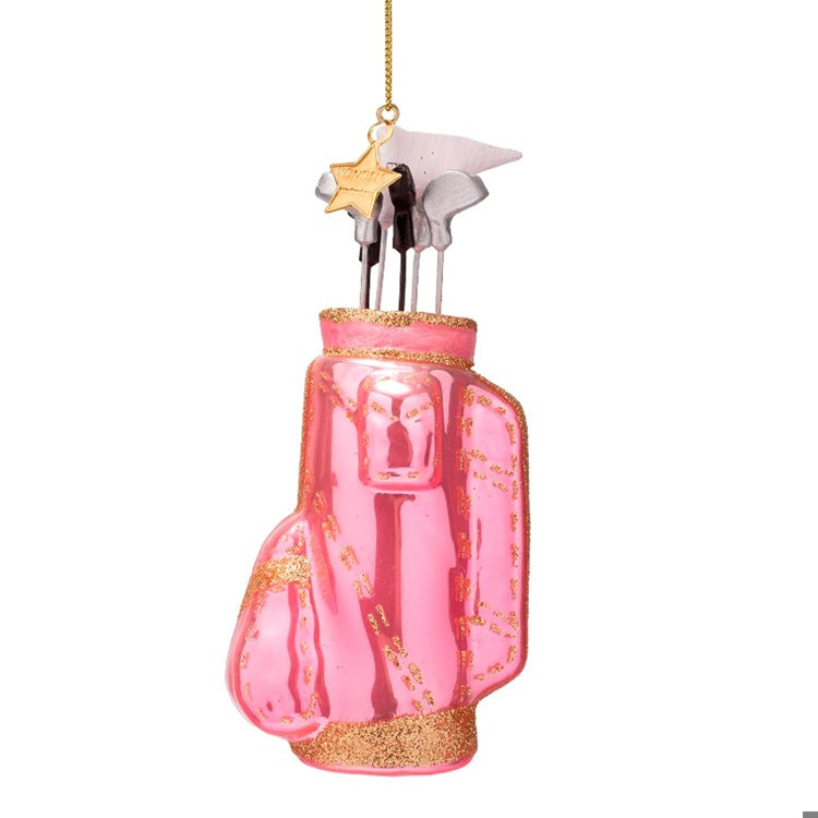 PINK GOLF BAG GLASS ORNAMENT Vondels PINK GOLF BAG GLASS ORNAMENT Bonjour Fete - Party Supplies