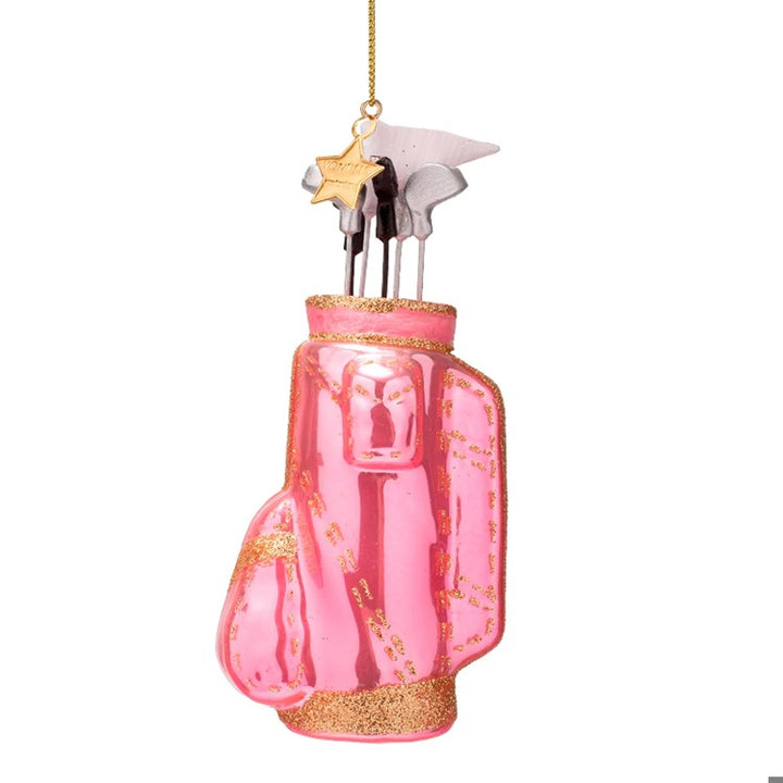 PINK GOLF BAG GLASS ORNAMENT Vondels PINK GOLF BAG GLASS ORNAMENT Bonjour Fete - Party Supplies
