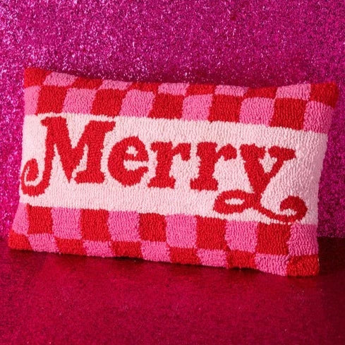 Pink Merry Hook Pillow Bonjour Fete Party Supplies Christmas Holiday Kitchen & Entertaining
