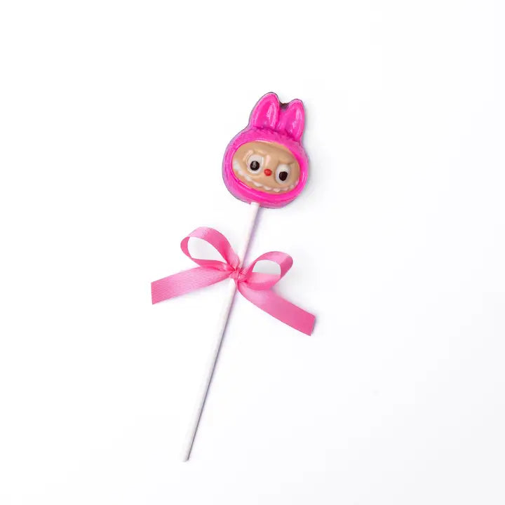 PINK MILK CHOCOLATE LABUBU LOLLIPOP Enjou Chocolat PINK MILK CHOCOLATE LABUBU LOLLIPOP Bonjour Fete - Party Supplies