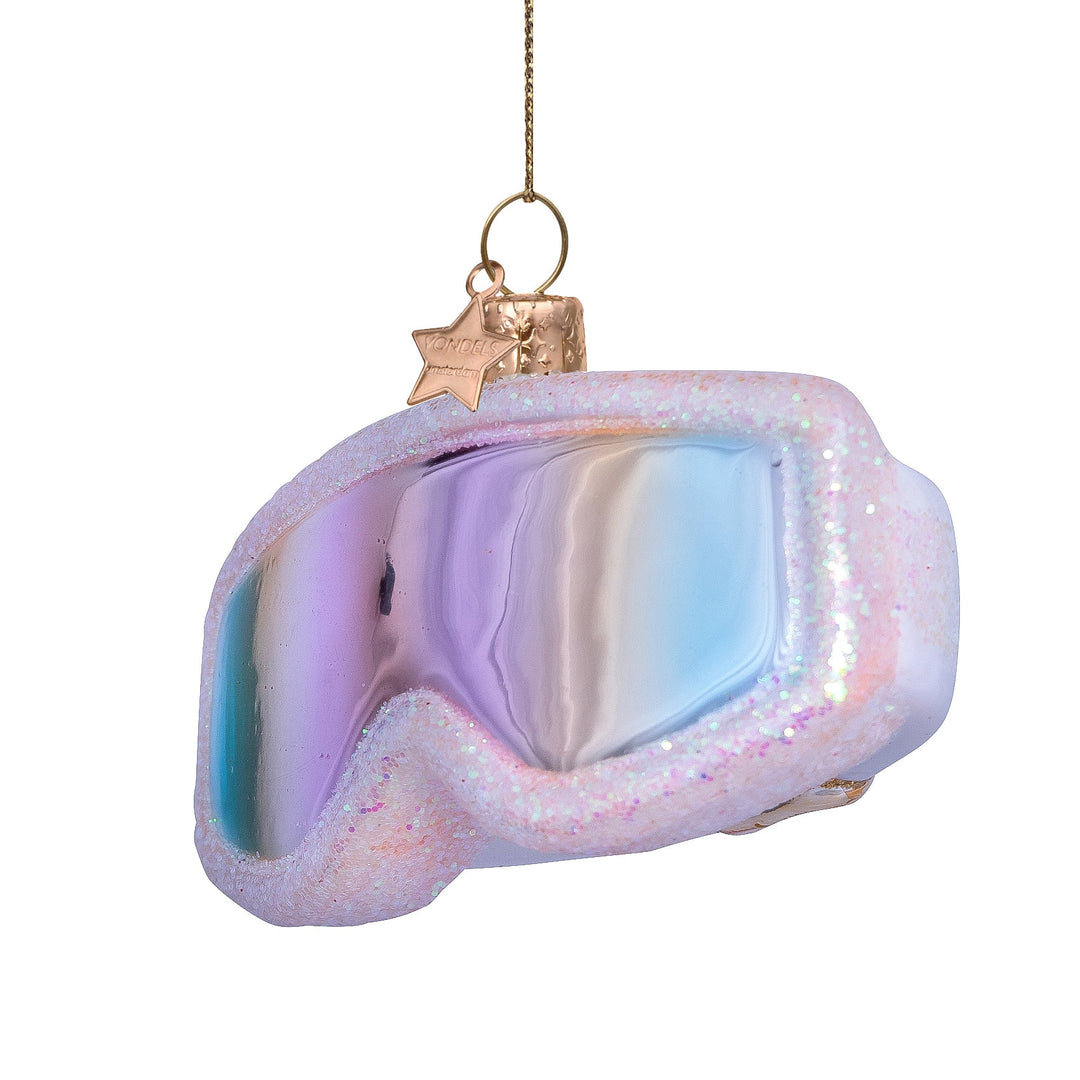 PINK SKI GOGGLES GLASS ORNAMENT Vondels Bonjour Fete - Party Supplies