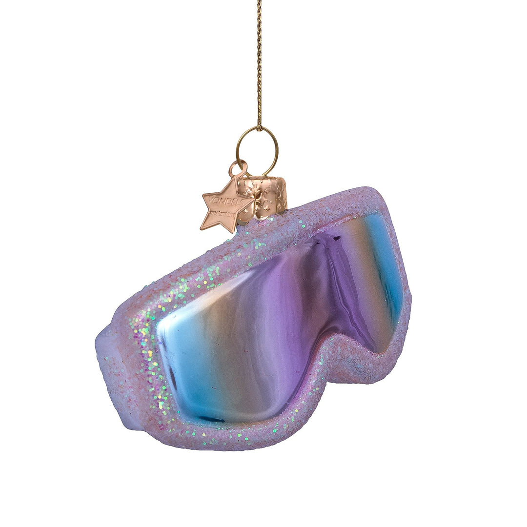 PINK SKI GOGGLES GLASS ORNAMENT Vondels Bonjour Fete - Party Supplies