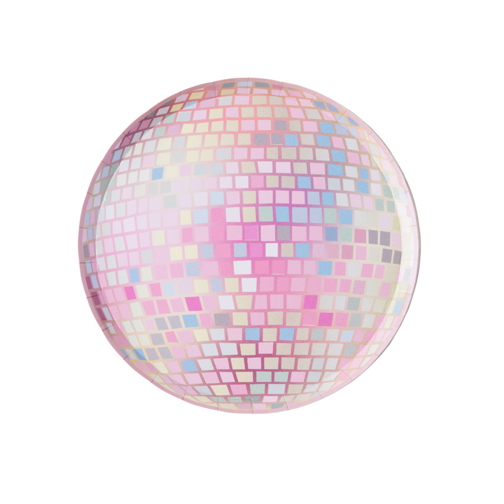 PINK DISCO BALL PLATES Bonjour Fete Plates PINK DISCO BALL PLATES Bonjour Fete - Party Supplies