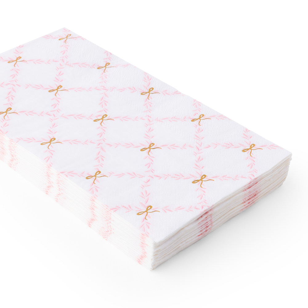 PINK TRELLIS GUEST TOWELS Bonjour Fete Napkins PINK TRELLIS GUEST TOWELS Bonjour Fete - Party Supplies