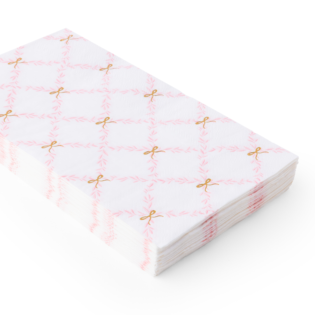 PINK TRELLIS GUEST TOWELS Bonjour Fete Napkins PINK TRELLIS GUEST TOWELS Bonjour Fete - Party Supplies