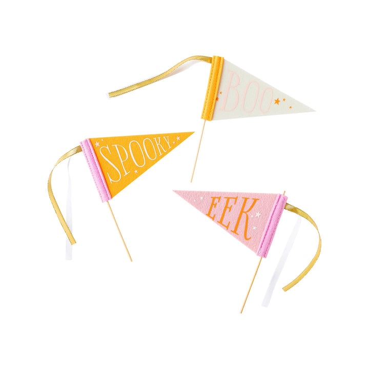 Pink & Orange Halloween Pennant Set