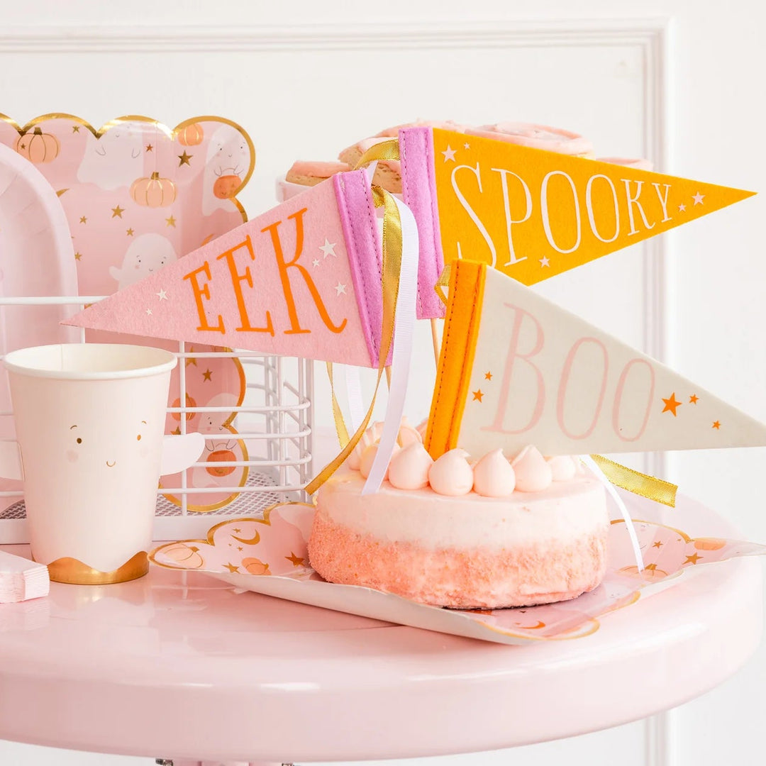 Pink & Orange Halloween Pennant Set