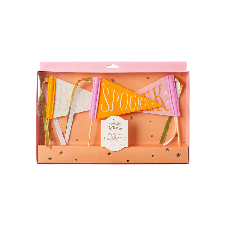 Pink & Orange Halloween Pennant Set
