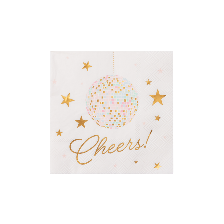 PINK DISCO BALL COCKTAIL NAPKINS Bonjour Fete Napkins PINK DISCO BALL COCKTAIL NAPKINS Bonjour Fete - Party Supplies
