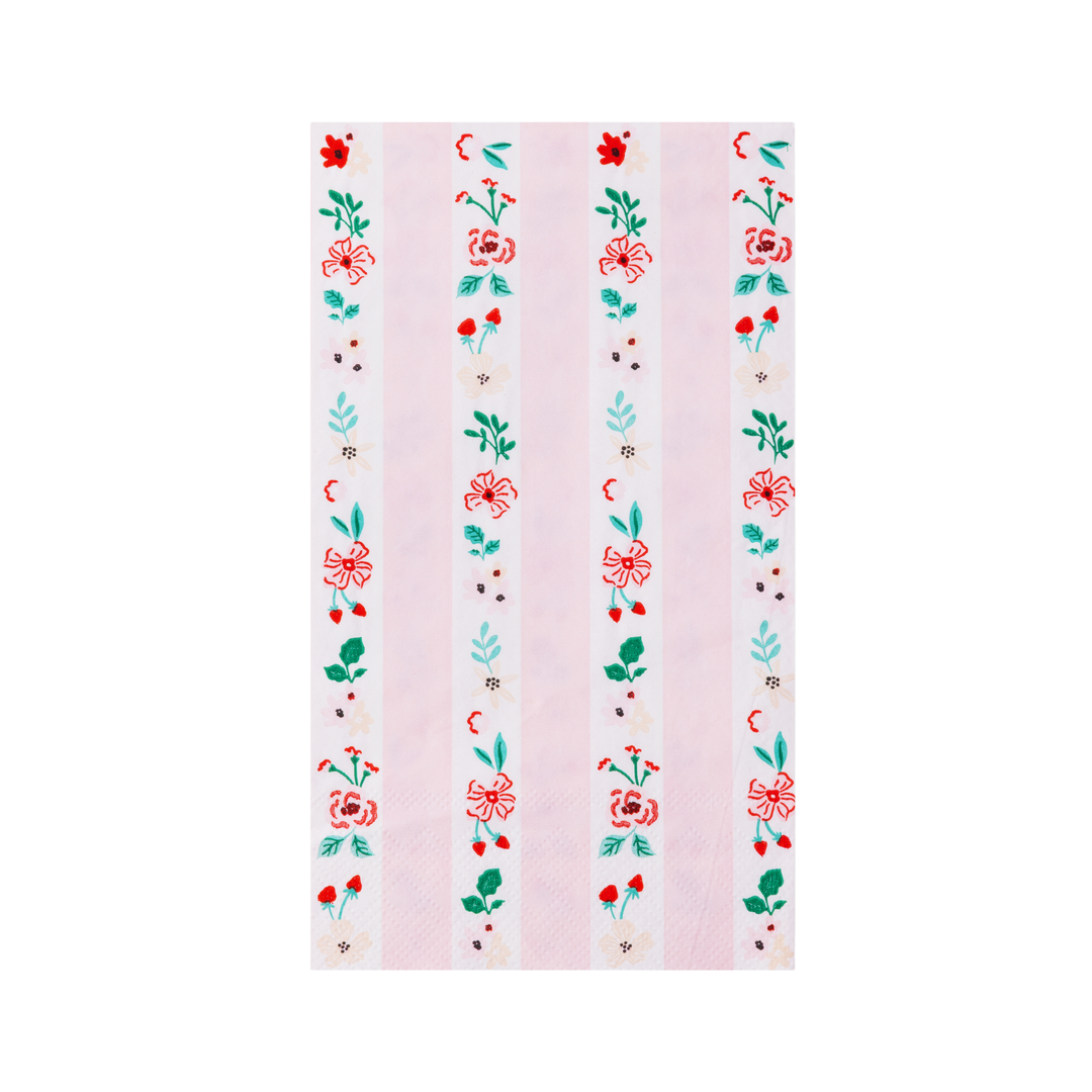PINK & RED FLORAL GUEST TOWELS Bonjour Fete Garlands & Banners Pink & Red Floral Guest Towels - Valentine's Day Party Supplies Bonjour Fete - Party Supplies