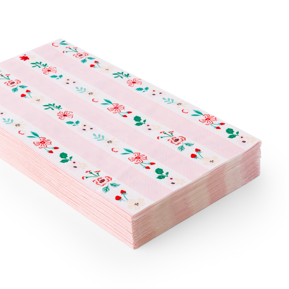 PINK & RED FLORAL GUEST TOWELS Bonjour Fete Garlands & Banners Pink & Red Floral Guest Towels - Valentine's Day Party Supplies Bonjour Fete - Party Supplies
