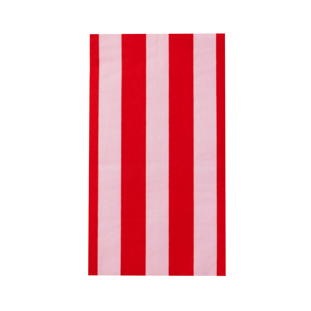 PINK & RED SIGNATURE CABANA STRIPE GUEST TOWELS Bonjour Fete Napkins PINK & RED SIGNATURE CABANA STRIPE GUEST TOWELS Bonjour Fete - Party Supplies