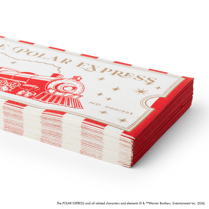 Side Angle of Ticket Polar Express Napkin