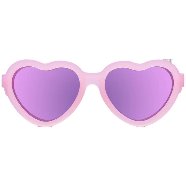 Frosted Pink Heart | Polarized Purple Mirrored Lenses Babiators Sunglasses Sunglasses Polarized / Ages 0-2 Frosted Pink Heart | Polarized Purple Mirrored Lenses Bonjour Fete - Party Supplies