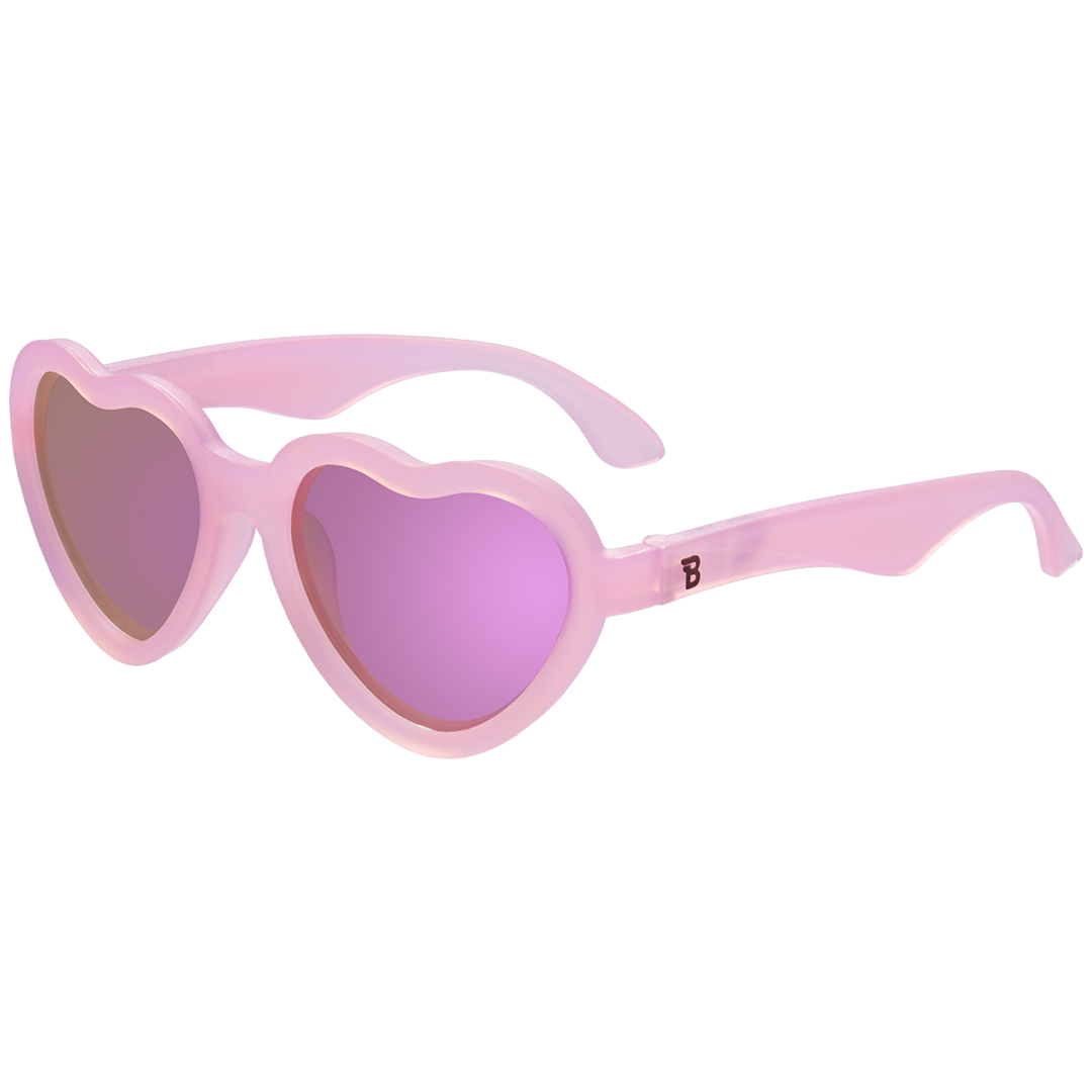 Frosted Pink Heart | Polarized Purple Mirrored Lenses Babiators Sunglasses Sunglasses Frosted Pink Heart | Polarized Purple Mirrored Lenses Bonjour Fete - Party Supplies