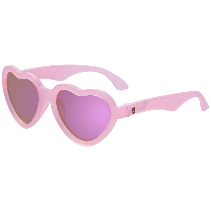 Frosted Pink Heart | Polarized Purple Mirrored Lenses Babiators Sunglasses Sunglasses Frosted Pink Heart | Polarized Purple Mirrored Lenses Bonjour Fete - Party Supplies