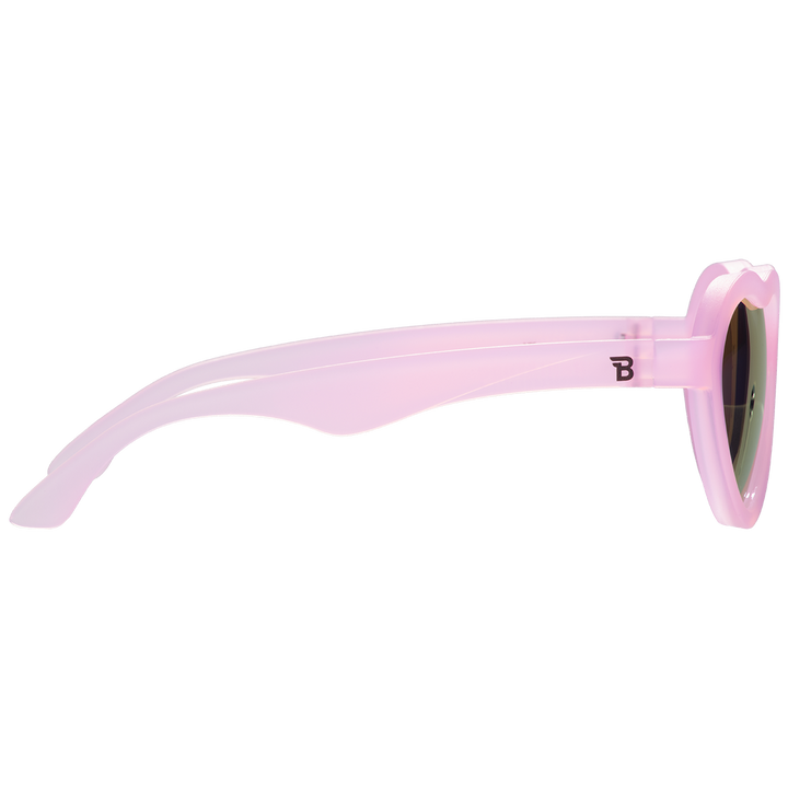 Frosted Pink Heart | Polarized Purple Mirrored Lenses Babiators Sunglasses Sunglasses Frosted Pink Heart | Polarized Purple Mirrored Lenses Bonjour Fete - Party Supplies