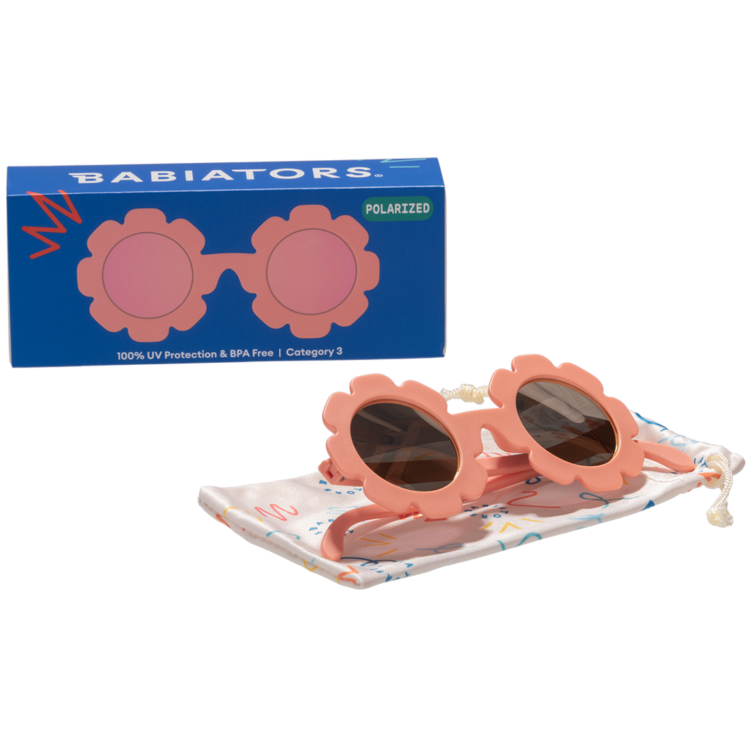 Peachy Keen Flower I Polarized Rose Gold Mirrored Lenses Babiators Sunglasses Sunglasses Peachy Keen Flower I Polarized Rose Gold Mirrored Lenses Bonjour Fete - Party Supplies