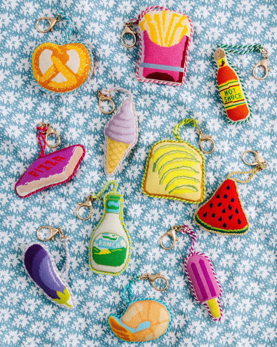 Ranch cup needlepoint charm for totes, backpacks, and keyrings