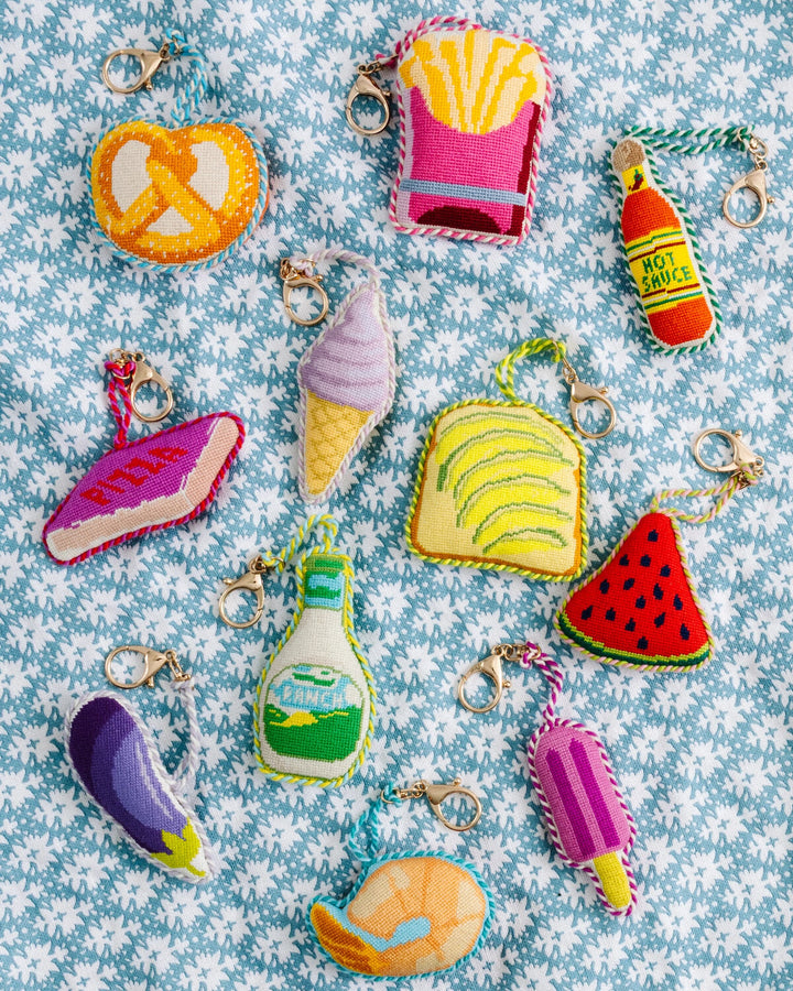 Ranch cup needlepoint charm for totes, backpacks, and keyrings