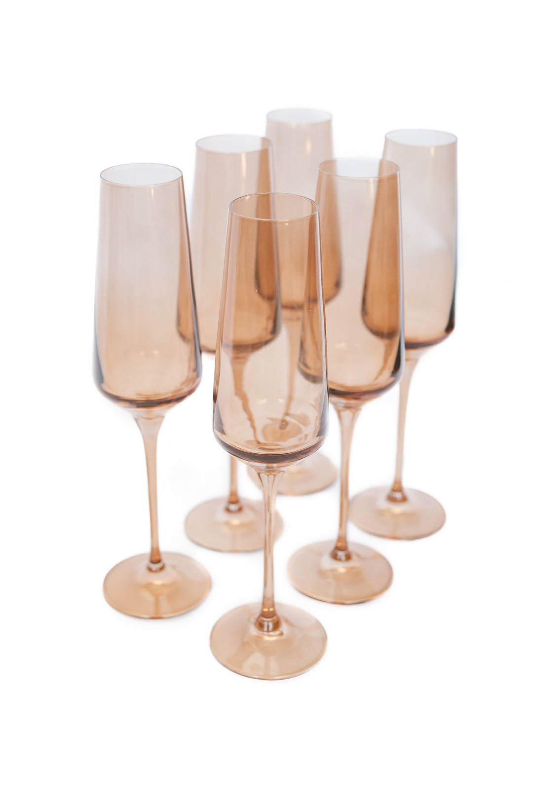 Estelle Colored Champagne Flute - Set of 6 {Mocha Mousse (Our Amber Smoke)}