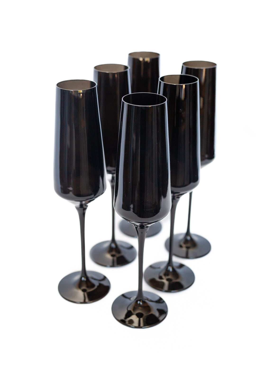 Black Champagne Flute Set