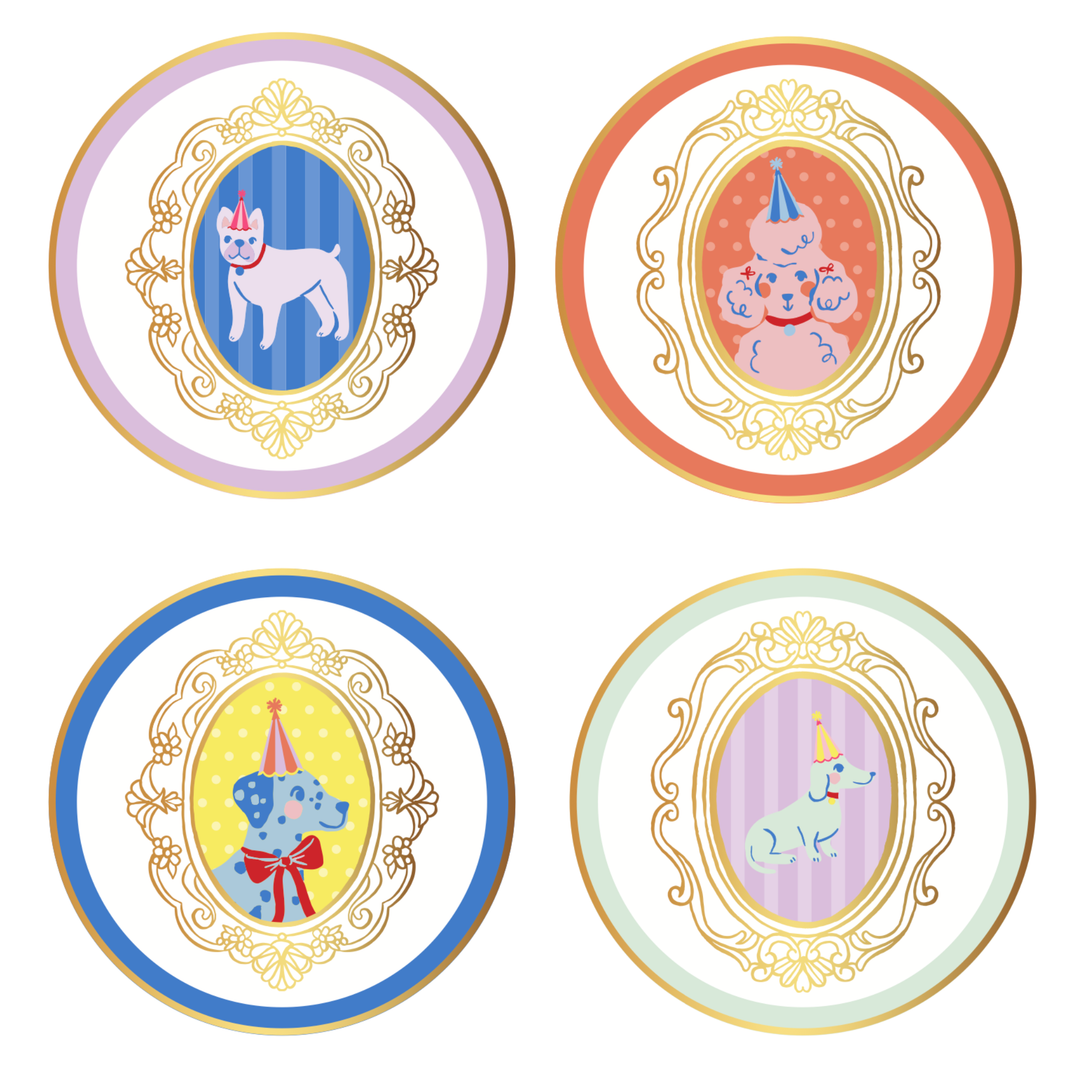 PUPPY DOG SMALL PLATES Bonjour Fete Plates PUPPY DOG SMALL PLATES Bonjour Fete - Party Supplies
