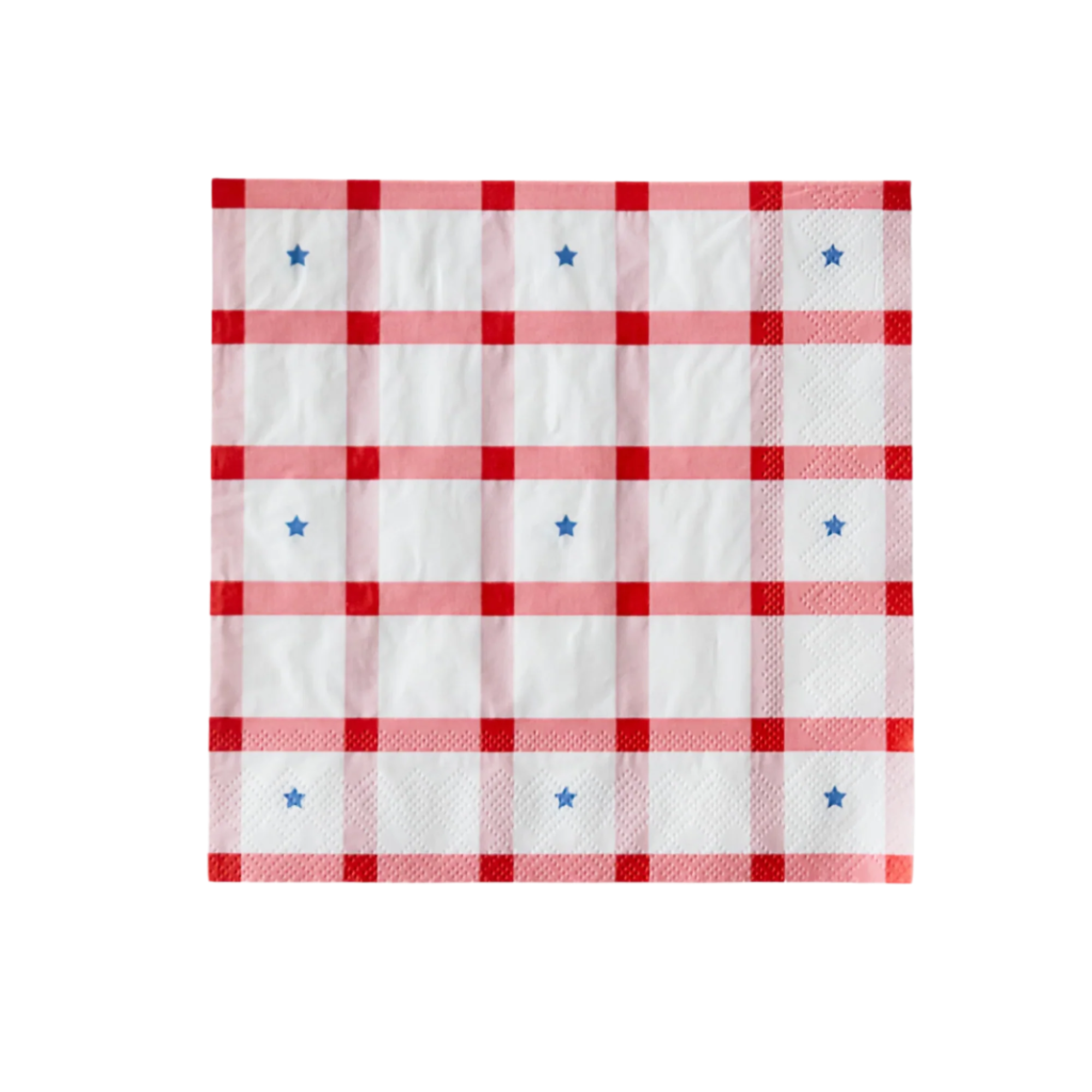 Red Gingham 4th of July Large Napkins - Thumbnail 4