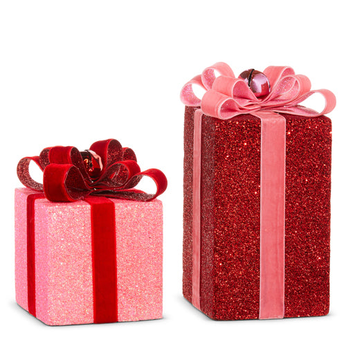 RED & PINK GLITTER PACKAGES Raz Bonjour Fete - Party Supplies